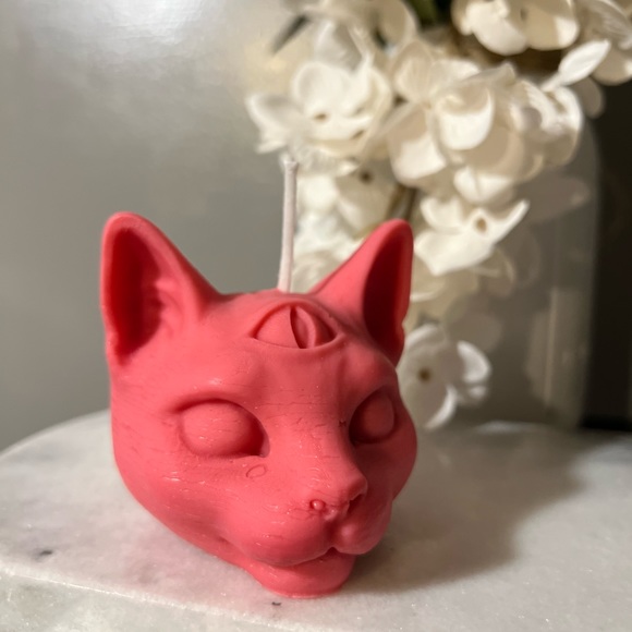 Hand Crafted Other - Third Eye Cat Candle - Grapefruit Mango Scent